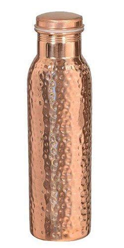Pure Copper Water Bottle Perfect Ayurvedic Copper Vessel for Sports, Fitness, Yoga, Natural Health Benefits 600 ML (HAMMERED-MATTE)