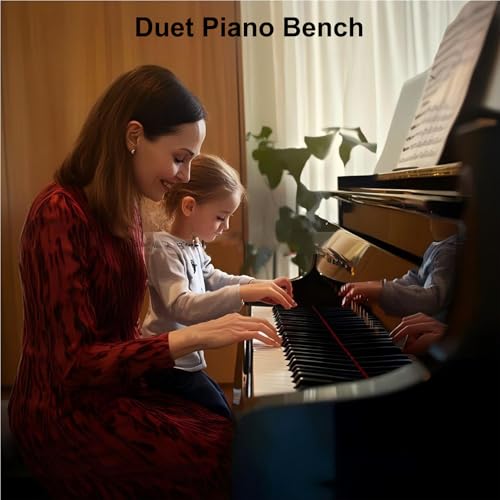 image for FILISITE Duet Piano Bench with Storage, Wooden Piano Stool with Waterp