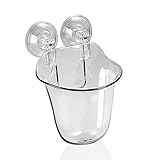 Sunlit Heavy Duty Power Lock Dual Suction Cup Toothbrush Holder - Alternative to Wall Mount Self Adhesive Caddy for Toothpaste, Razor, Makeup Brushes, Utensils. Bathroom Kitchen Accessories Organizer
