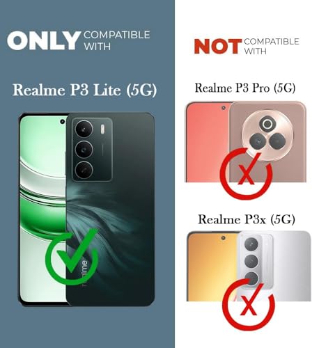 Image of Jkobi Shockproof Crystal-Clear Back Cover for Realme P3 Lite (Anti Yellow Case | Drop & Camera Protection | Hard Polycarbonate)