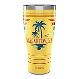 Tervis Traveler Margaritaville Gotta Go Palm Triple Walled Insulated Tumbler Travel Cup Keeps Drinks Cold & Hot, 30oz, Stainless Steel