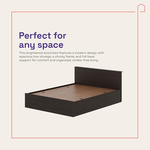 Image of Wakefit Bed | 1 Yr Warranty | Bed Queen Size, Comes with Storage Box, Noise-Free, Density: 680-750 kg /m, Termite & Borer Resistant, Fits Mattresses Up to 8 Inches (Taurus 78 x 60 - Wenge)