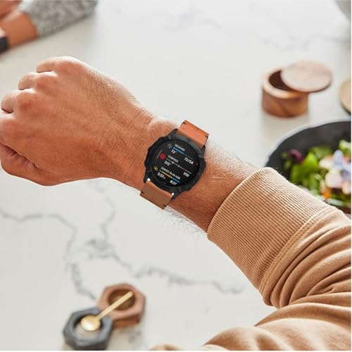 Bracelet en cuir chic 20mm idéal au bureau pour Fenix 7S Pro