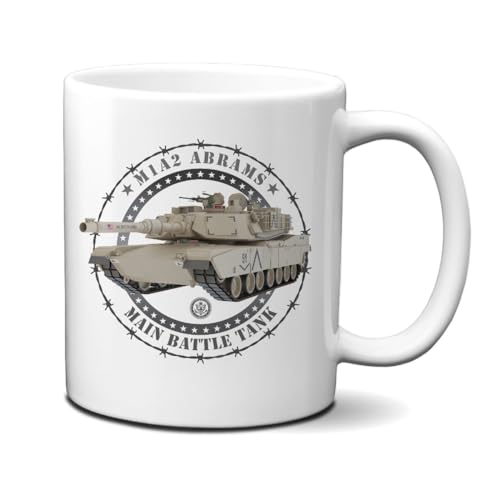 Mug de cerámica 11 oz con diseño tanque M1A2 Abrams miniatura 1