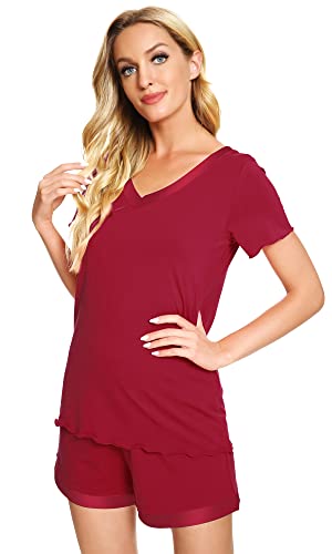 Image of WiWi Viscose from Bamboo Pajamas Set for Women Super Soft Short Sleeve Cooling Summer Plus Size Pjs Sets Sleepwear S-4X