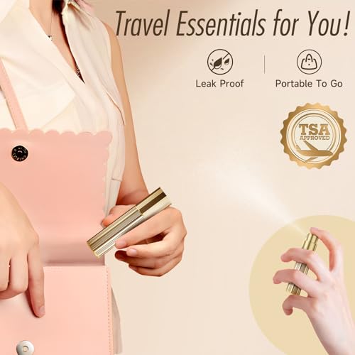 Perfume Atomiser, 5ml Perfume Travel Bottle, Refillable Perfume Bottle Mini Atomiser Spray Bottle Perfume Dispenser Perfume Refill Bottle fits Purse Handbag Pocket Luggage for Women and Men (Gold) - Image 5