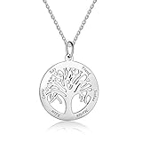 bo&pao - collana con albero della vita con nome, in argento sterling 925, con incisione, collana personalizzata con albero genealogico, argento sterling