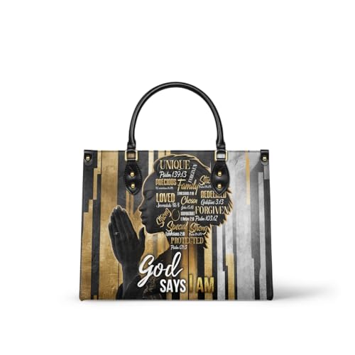 Afroyla Afrocentric Art Handbag for Black Women Premium Leather Handbag for Work Everyday Use Ideal Gift for Her on Mothers Day