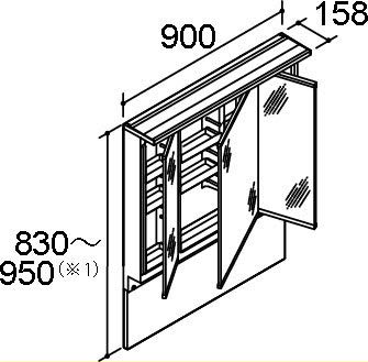 Amazon | LIXIL(リクシル) INAX アジャストミラー ミラーキャビネット