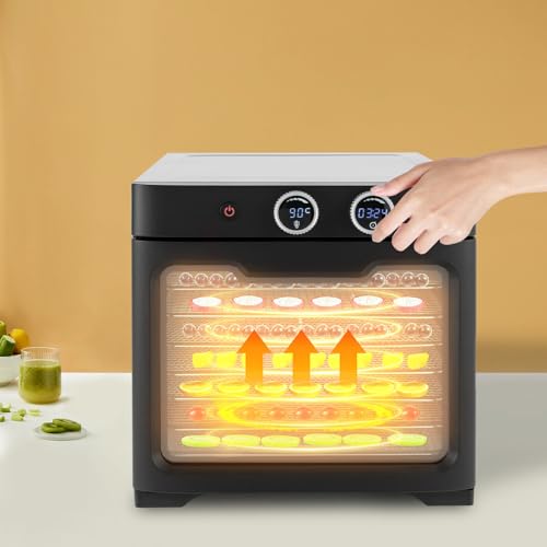 Dörrautomat, 800 W Edelstahl Dörrautomat 8 fach mit Temperaturregler (20 °C – 90 °C), 24 Std. Zeitschaltuhr, für Lebensmittel Fleisch Früchte Gemüse – Bild 6