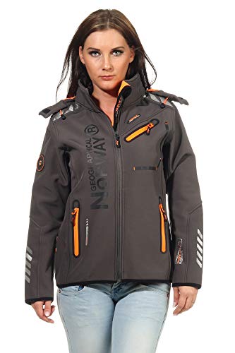 Veste Softshell Femme Geographical Norway G-Rose Contre le Vent Gris Orange S