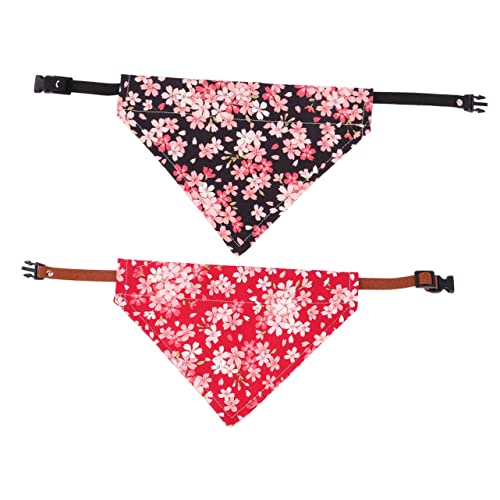 犬用アクセサリー ペット用スカーフ 2枚組 三角形スカーフ 猫犬用 ペットタイル 素材 家庭用 サイズ S ランダムカラー