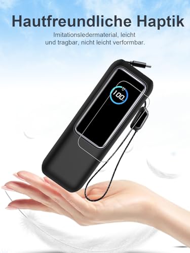 daunke Hülle für Anker Laptop Powerbank, 25000mAh 165W, Enthält Zwei weiche Folien,All-Inclusive-Schutz,Anti-Schock/Kratzer,Drop Protection,bequem zu halten,Leicht und tragbar (Schwarz)
