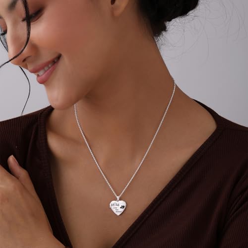 Image of TRUESILVER ACPL 925 Sterling Silver Personalized Photo Necklace for Women | Custom Couple Heart Pendant with Name Date & Birthstone | Engraved Picture Necklace Gift for Wife Mother Anniversary Birthday