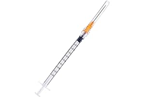 100-Pack 1ml Syringes and 25-Gauge Needles (100 Pack)