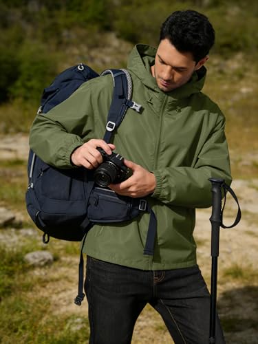 Image of UIQUR Mens Raincoat Waterproof Rain Jacket