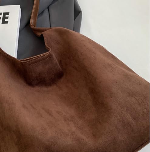 Image of 2 Pcs Slouchy Hobo Bags Women Suede Crescent Satchels Shoulder Bag Crossbody Purse Top-handle College Tote Handbag 2026