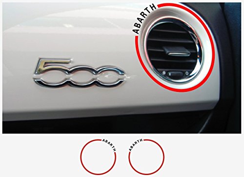 FIAT 500 Abarth Dashboard Ventilation Decal 2 pcs. (red - Black)