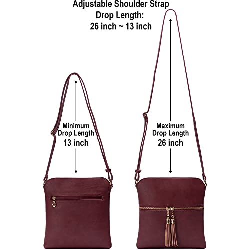 Image of Solene Womens Lightweight Medium Crossbody Purse with Tassel, Perfect Size Crossbody Bags for Daily Use, travel