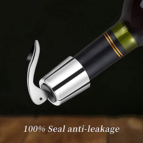 Intor 2 Pack Reusable Stainless Steel Wine Bottle Plug With Silicone Bottle Sealer, Vacuum Expanding Beverage Bottle Stopper To Keep Wine Fresh #TOP2