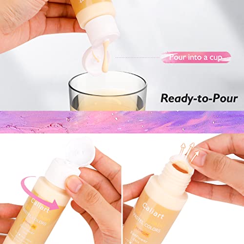 image for Caliart Acrylic Paint Set with 12 Brushes, 36 Pastel Colors (59ml, 2oz