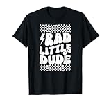Rad Little Dude Retro Racing Karierte Flagge Design T-Shirt