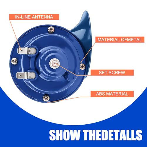 Jewkot 2 PCS Super Loud Horn, Waterproof Speaker, Snail Horn Replacement Kit, Vehicle Modification Equipment, Universal for Most Cars, Motorcycles, Trucks (Blue) - Thumbnail 5