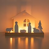 Anpassbares Display: Mit 3 Spuren auf der Basis können Sie die Eisenstücke auf verschiedene Arten anordnen, was es zu einem lustigen DIY-Projekt für die ganze Familie macht und mit Weihnachtskrippentieren und moderner oder traditioneller Ästhetik vervollständigt wird