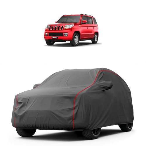 Image of Heavy-Duty Car Cover for Compatible with Mahindra TUV 300 (2019 to 2025 All Models) Deluxe Car Protection Cover - Waterproof & UV-Resistant All-Season Exterior Protection