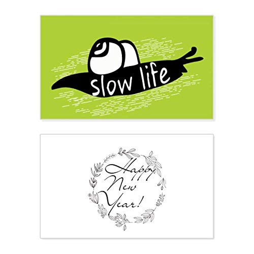 Tarjeta de felicitación de Año Nuevo con tierno diseño de caracol para sorprender a la familia