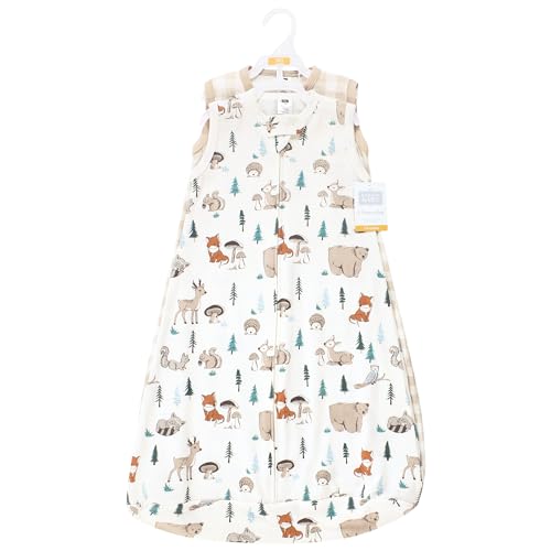 Image of Hudson Baby Unisex Baby Cotton Long-Sleeve Wearable Sleeping Bag, Sack, Blanket, Boy Woodland Pals, 12-18 Months