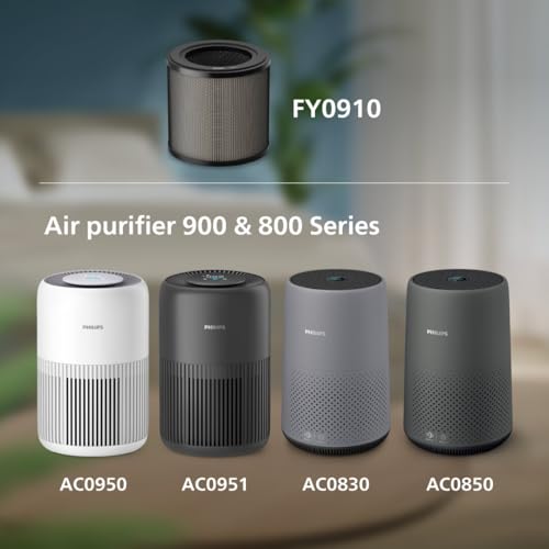 Miniatura 2 de Filtro De Repuesto Original De Philips Para Los Purificadores De Aire Serie 800 900 Ac0950, Ac0951, Ac0830, Ac0850, Hepa Nanoprotect Carbón Activo, 12 Meses De Duración, Negro Blanco Fy0910 30