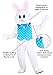 Fun Costumes Easter Bunny Adult Costume, Rabbit Mascot Outfitfor Adults, Bunny Jumpsuit with Blue Bow Tie