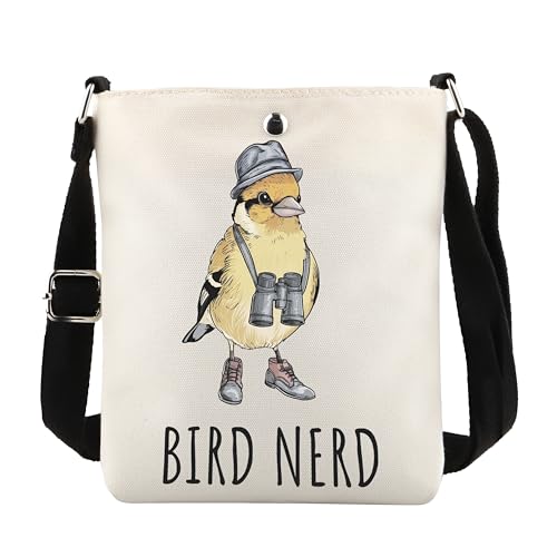 POFULL Birder Gift Bird Lovers Gift Ornithologist Gift Bird Watching Gift Bird Nerd Crossbody Bag