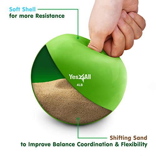 Yes4All J1RU Soft Weighted Medicine Toning Ball Green 1.8 kg Single for Pilates, Yoga and Fitness - Image 3