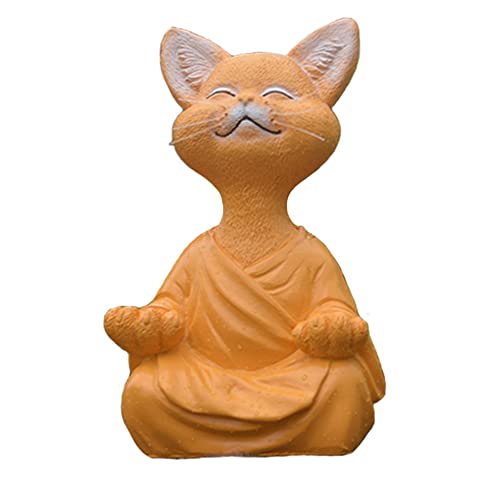 AUINSKY Meditation Meditation Cat Mini Resin Crafts Sculpture Cute Yoga Cat Desktop Decoración Small Ornaments Pet Souvenirs Cover