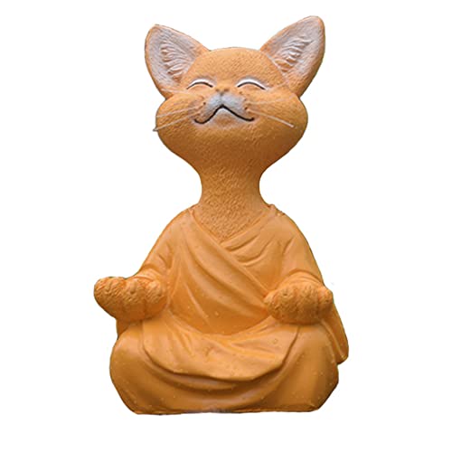 AUINSKY Meditation Cat Mini Harz Crafts Skulptur Cute Yoga Cat Desktop Dekoration Small Ornaments Pet Souvenirs