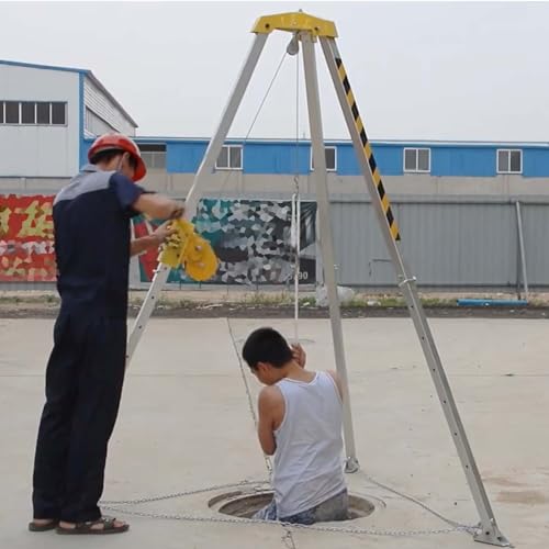 HYUIO Emergency Rescue Tripod Kit with Self-Locking Winch for High Place and Confined Space Safety Operations