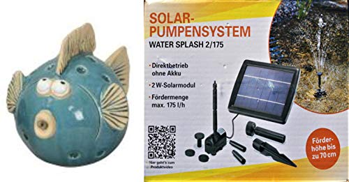 powershop11 Wasserspeier Kugelfisch 12 cm mit Solar Cover