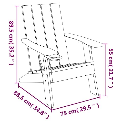Chaise de jardin Adirondack LAPOOH résistante aux intempéries en PP - 3