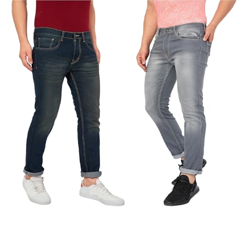 Image of Ben Martin Men's Slim Fit Mid Rise Pack of 2 Stretchable Casusal Denim Combo Jeans Pant, CMB-AU24