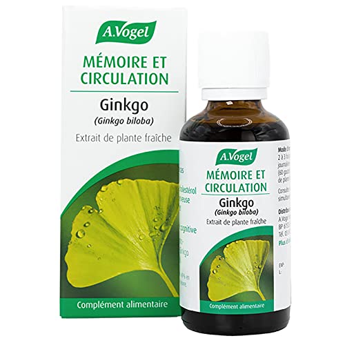 A.VOGEL- Complément alimentaire Mémoire et circulation - Favorise la mémoire, la circulation cérébrale et augmente la capacité cognitive - Extrait de Ginkgo frais - Cerveau et mémoire - 50ml