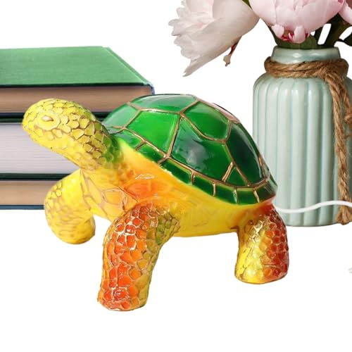 LearnLyrics Luz de tortuga – Luz LED de resina alimentada por USB, bonita lámpara de mesa de luces nocturnas brillantes, para el hogar, dormitorio, estudio, guardería, mesita de noche, oficina