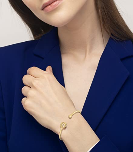 Tommy Hilfiger Jewelry Offenes Bangles Armband für Damen aus Edelstahl mit Kristallen - Erhältlich aus Gold, Nelkengold oder Silber – Ansicht 3