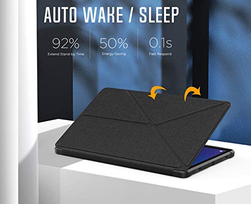 Moko Case Compatible With Lenovo Tab P11 Plus Case 2021(Tb-616F)/Tab P11 2020 11 Inch (Tb-J607F Tb-J606X Tb-J606F), Origami Standing Shell Cover Case With Multi Angle Magnetic Tpu Back Cover, Black #TOP5