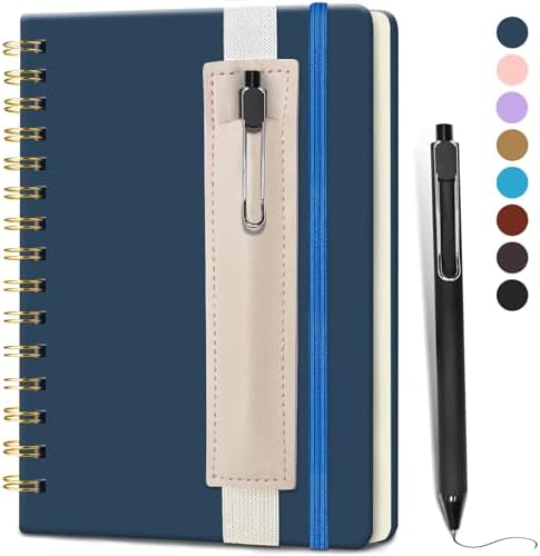 DWIYITTN A5 Spiral Notebook and Pen Set, 160 Lined Pages Pink Faux ...
