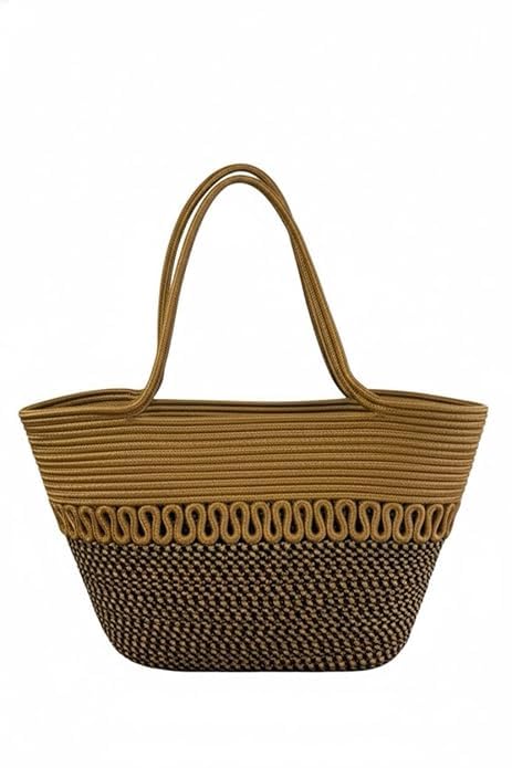 Handmade Beige Jute Beach Tote Bag for Women with Decorative Lace Bow | Large Summer Handbag | Boho Basket Bag | Shoulder Carry Bucket for Travel, Shopping-image-30