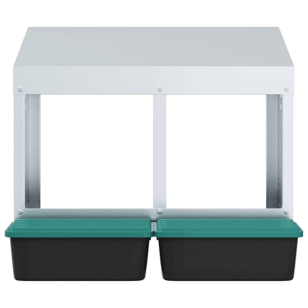 Gallina nido con 2 compartimentos para montaje en pared de acero galvanizado con polipropileno, 53 x 50 x 46 cm, para interior y exterior, fácil recogida de huevos y solución de establo que