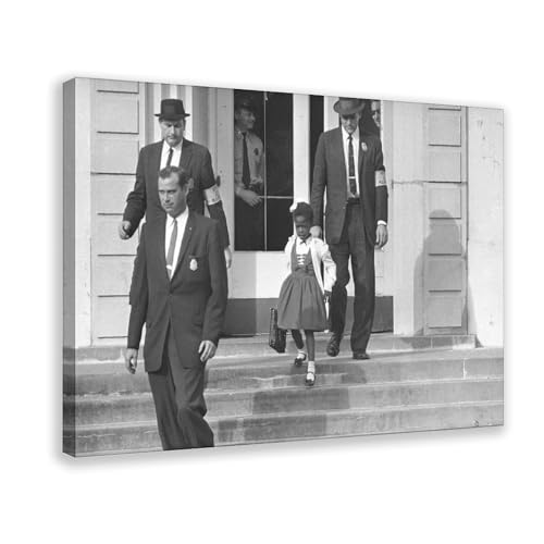 Impression sur toile maréchaux américains et Ruby Bridges | Tableau décoration salon 40x60 cm