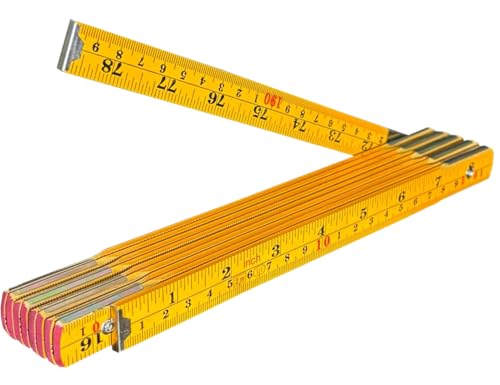 Binzer Folding Ruler, Foldable Ruler, Wooden Stick Ruler, Folding Yard Stick, Inch & Metric...